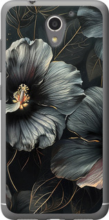 Чехол Черные цветы для ZTE A510