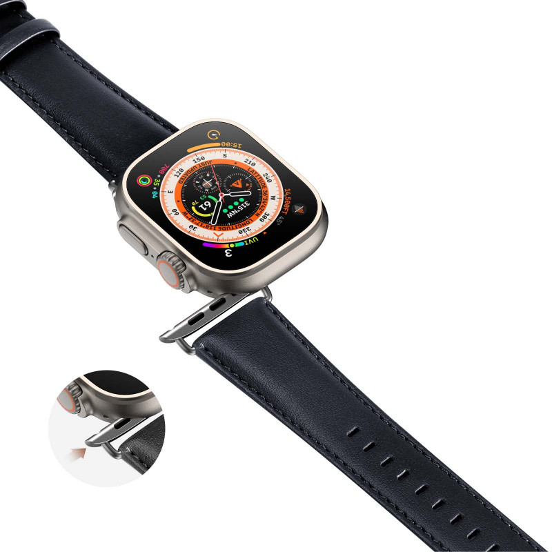 Фото Ремешок Dux Ducis Leather Strap Classic для Apple Watch 38/40/41/42mm(ser.10) (Black) в магазине vchehle.ua