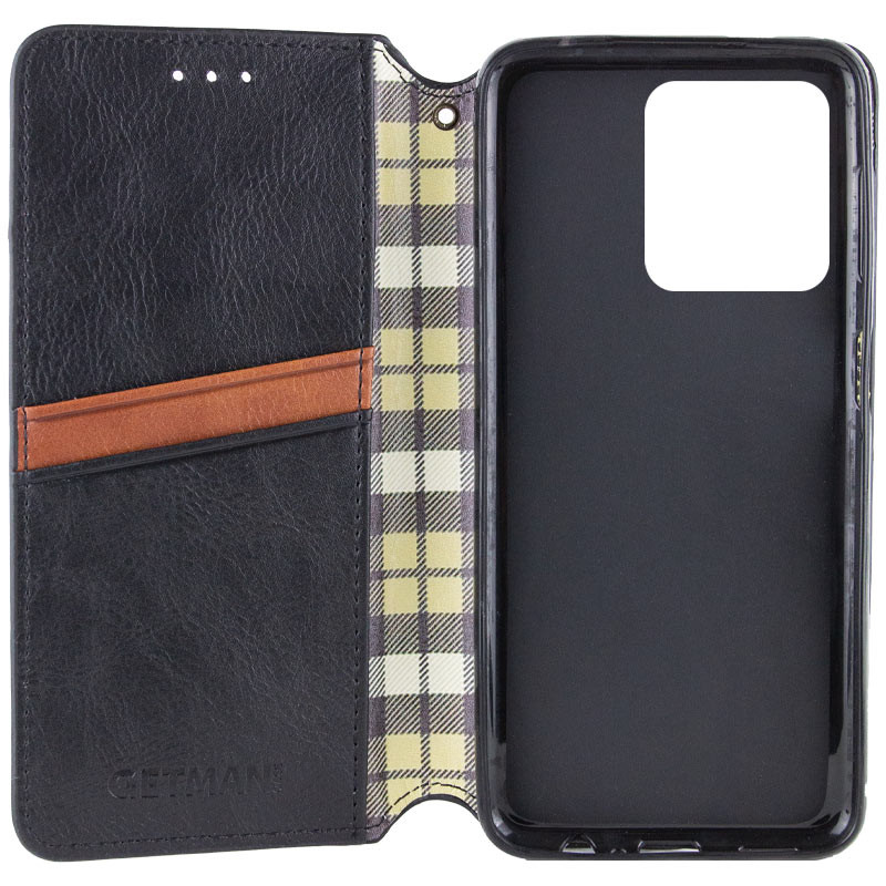 Фото Шкіряний чохол-книжка GETMAN Cubic (PU) на Motorola Moto G75 5G (Чорний) в маназині vchehle.ua
