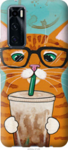 Чехол Зеленоглазый кот в очках для Vivo V20 SE