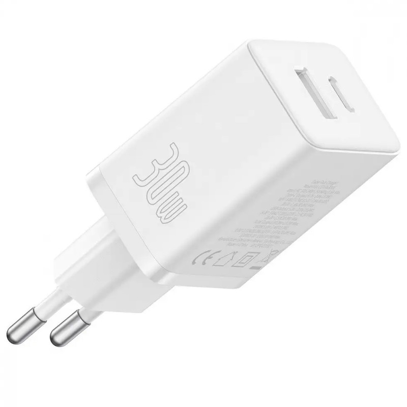 СЗУ Baseus Cube Pro Fast Charger PD30W+QC3.0 (1USB-A/1C) (P10111404) (Moon White)
