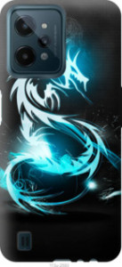 Чехол Бело-голубой огненный дракон для Realme C31