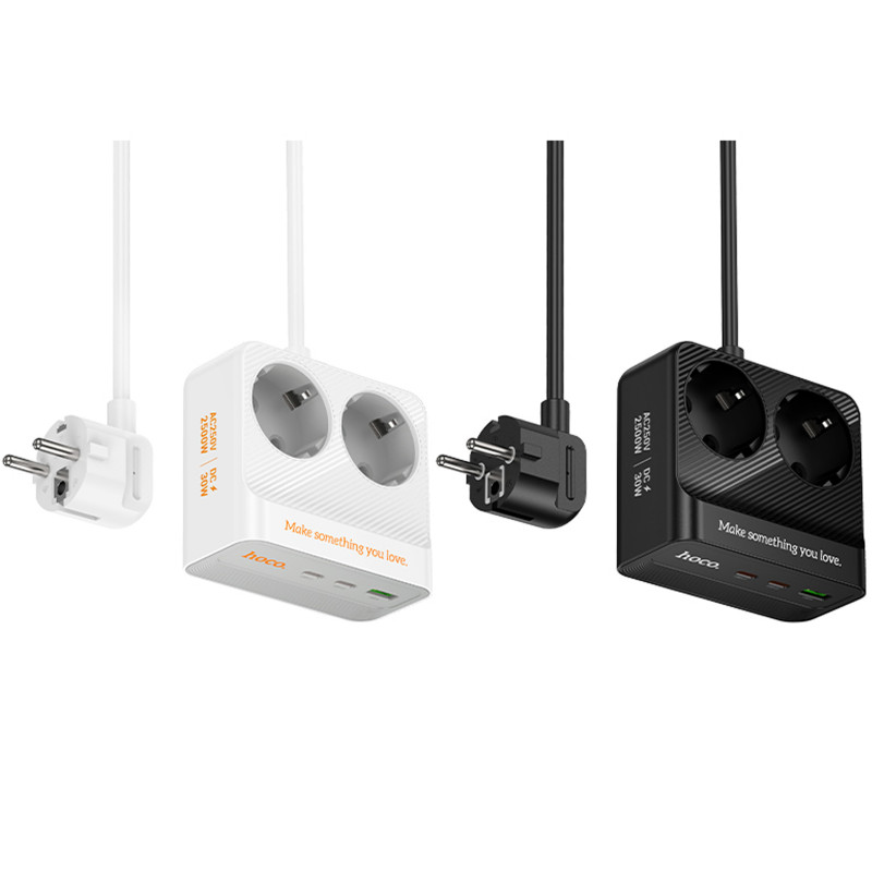 Подовжувач Hoco AC27 Descanso (PD30W/2C/1A/2xSocket) (2m)