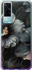 Чехол Черные цветы для Vivo Y31