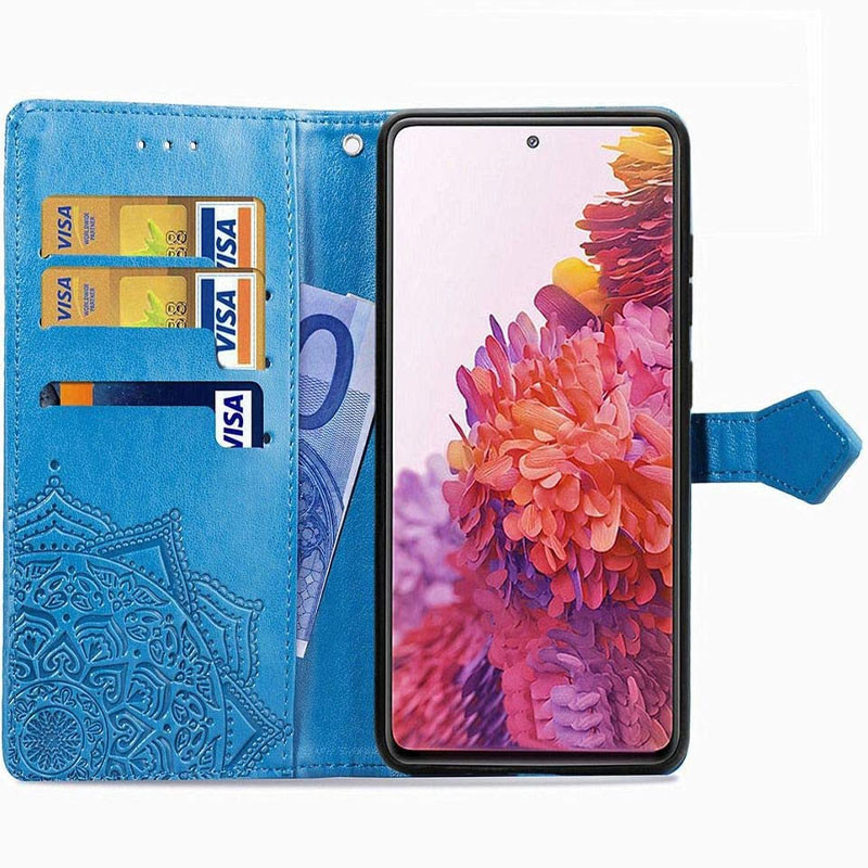 Фото Кожаный чехол-книжка Art Case с визитницей для Samsung Galaxy S20 FE (Синий) на vchehle.ua