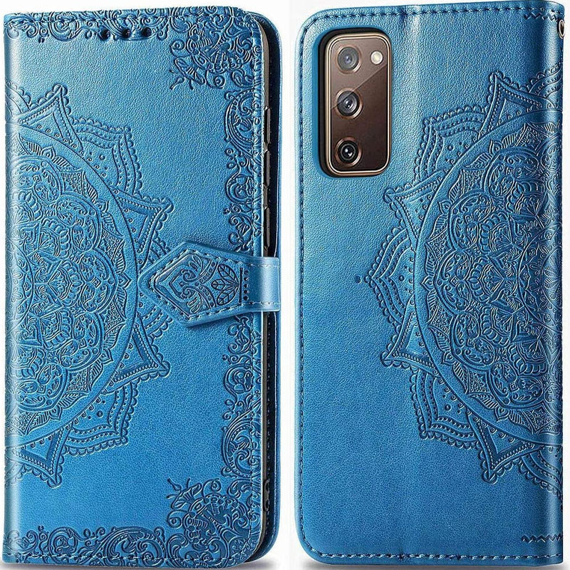 Кожаный чехол-книжка Art Case с визитницей для Samsung Galaxy S20 FE (Синий) в магазине vchehle.ua