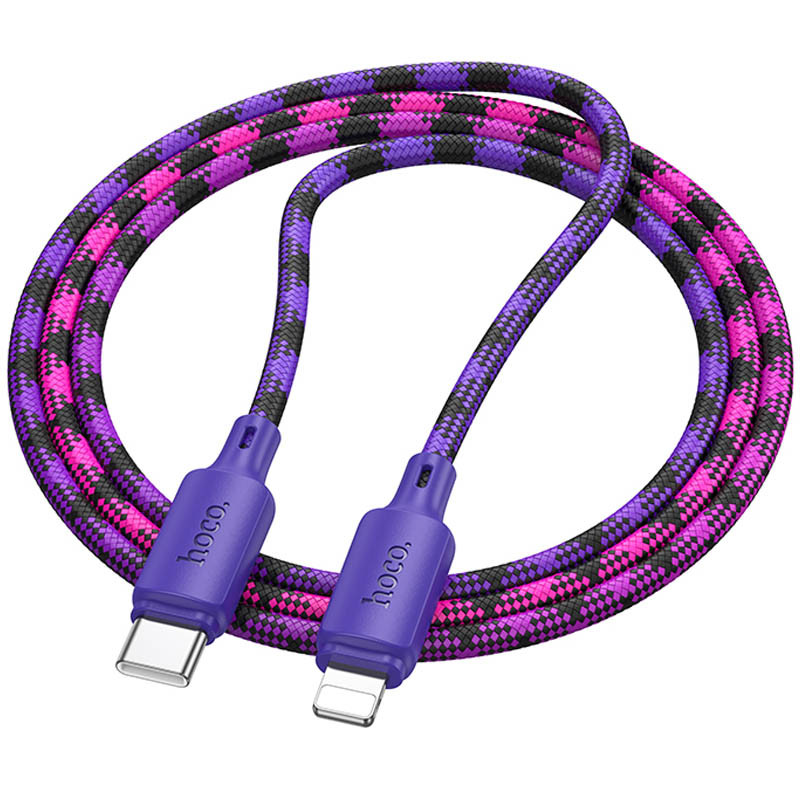 Фото Дата кабель Hoco X116 Meridian Type-C to Lightning 27W (1m) (Gradient Purple Mix) на vchehle.ua