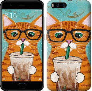 Чехол Зеленоглазый кот в очках для Xiaomi Mi Note 3