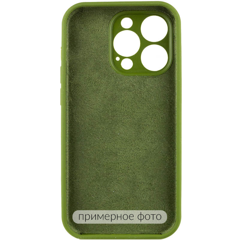 Фото Чехол Silicone Case Full Camera Protective (AA) NO LOGO для Apple iPhone 16 (6.1") (Зеленый / Dark Olive) на vchehle.ua