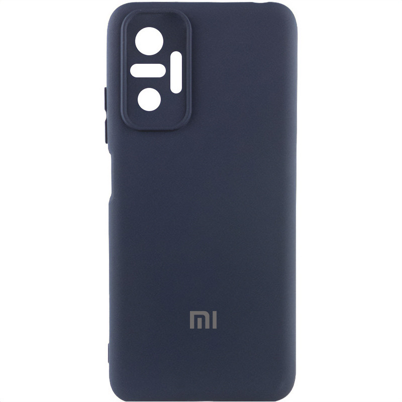 Чехол Silicone Cover Lakshmi Full Camera (AAA) with Logo для Xiaomi Redmi Note 10 Pro / 10 Pro Max (Темно-синий / Midnight blue)