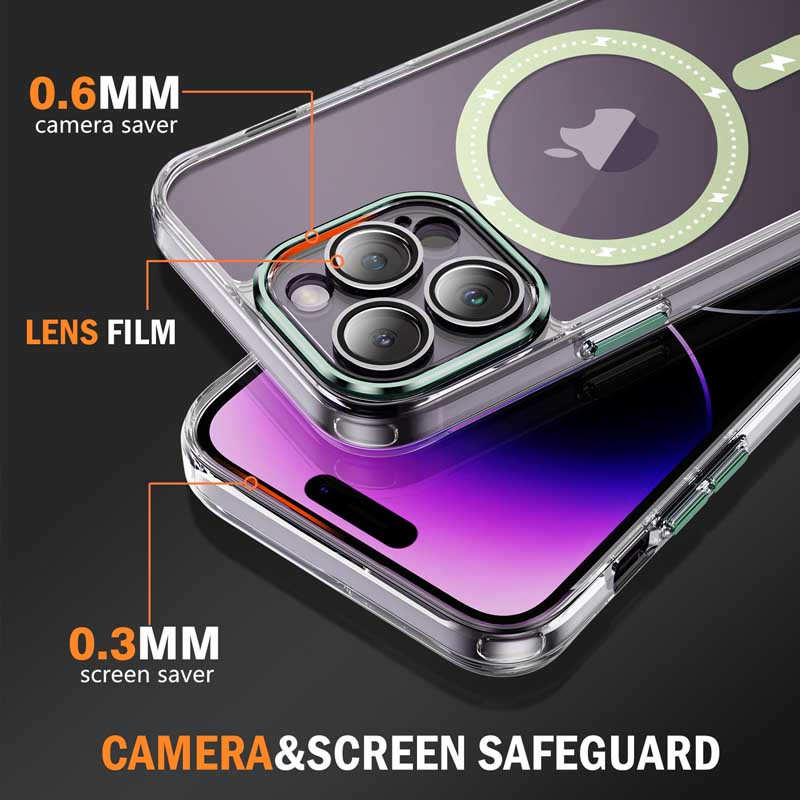 Купить Чехол TPU+PC Colorful with Magnetic Safe для Apple iPhone 13 Pro Max (6.7") (Green) на vchehle.ua