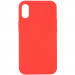 Чехол Silicone Case Full Protective (AA) NO LOGO для Apple iPhone X / XS (5.8") (Арбузный / Watermelon red)