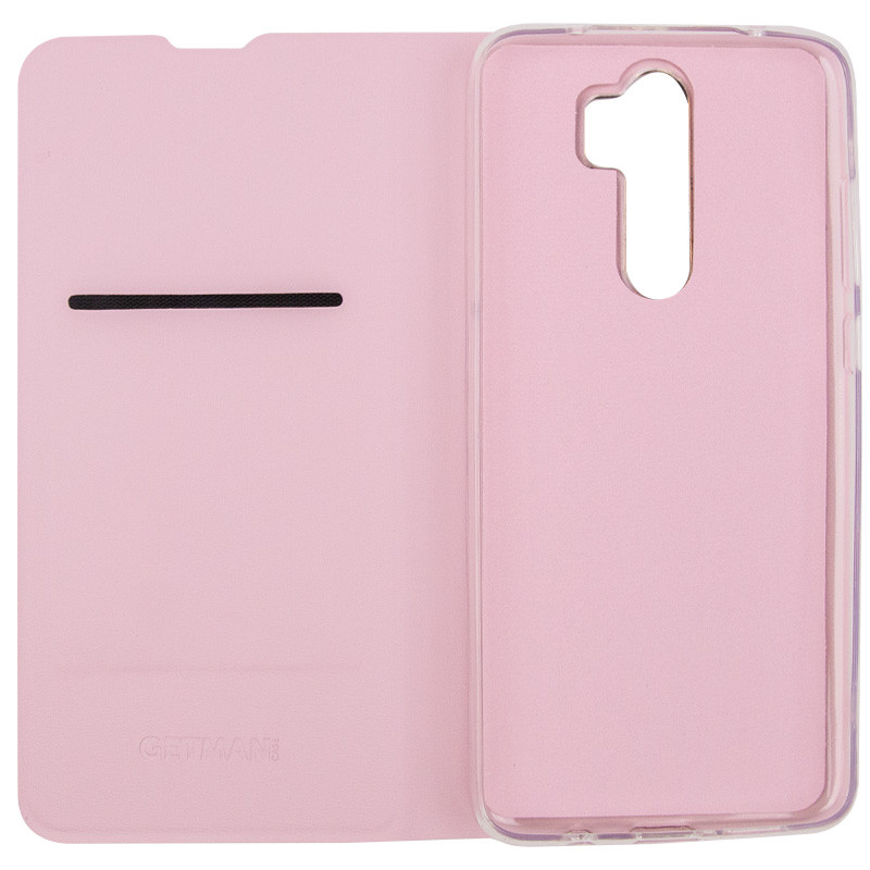 Купить Кожаный чехол книжка GETMAN Elegant (PU) для Xiaomi Redmi Note 8 Pro (Розовый) на vchehle.ua