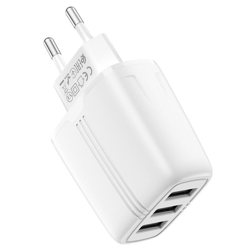 Фото СЗП Hoco N15 (3USB/2.4A/17W) (Білий) в маназині vchehle.ua