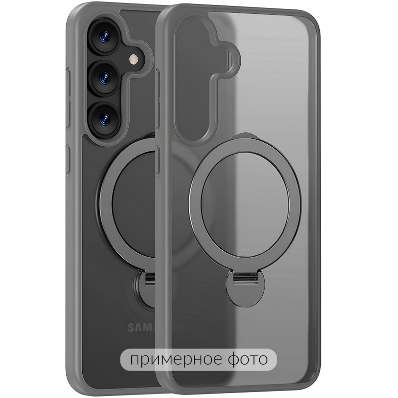 TPU+PC чохол Magnetic Safe Colorful HQ Ring на Samsung Galaxy S25 Edge (Grey)