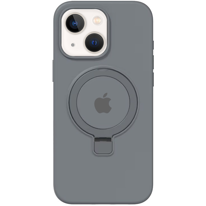 Чохол Silicone Case Full Protective with Ring на Apple iPhone 13 / 14 (6.1") (Grey)