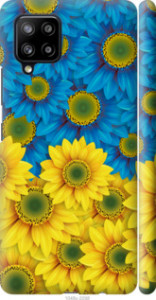 Чехол Жёлто-голубые цветы для Samsung Galaxy A42 A426B
