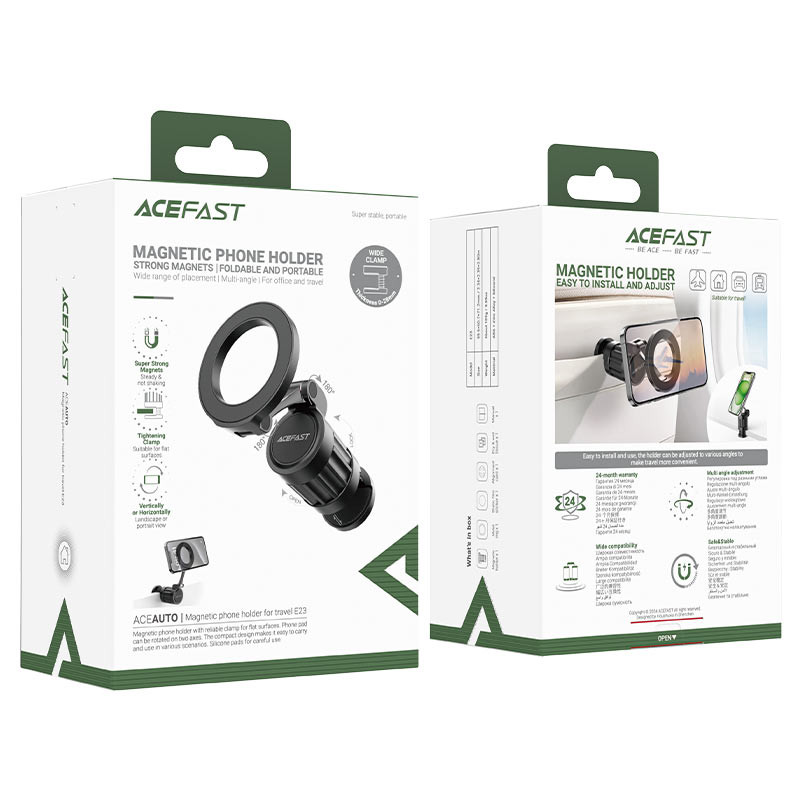 Заказать Держатель для телефона Acefast E23 Magnetic for Travel (Black) на vchehle.ua