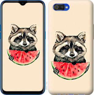 

Чехол Енотик с арбузом для Realme C2 917429