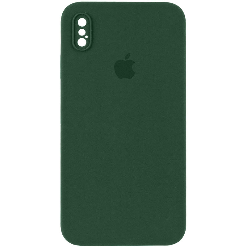 Чохол Silicone Case Square Full Camera Protective (AA) для Apple iPhone X / XS (5.8") (Зелений / Cyprus Green)