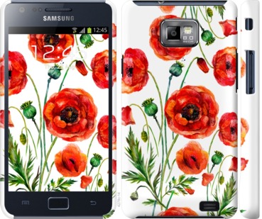 

Чехол Нарисованные маки для Samsung Galaxy S2 i9100 743764