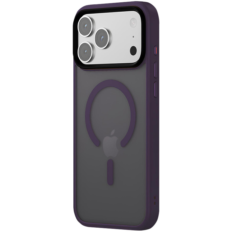 Фото TPU+PC чехол Metal Buttons with  Magnetic Safe Colorful для Apple iPhone 17 Pro Max (6.9") (Темно-фиолетовый / Dark Purple) на vchehle.ua