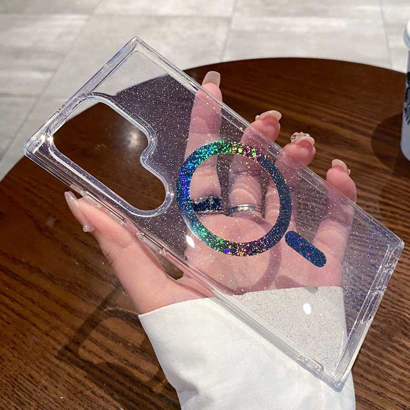 Фото Чехол TPU Eclipse Sparkle (MagFit) для Samsung Galaxy S25 Ultra (Clear) в магазине vchehle.ua