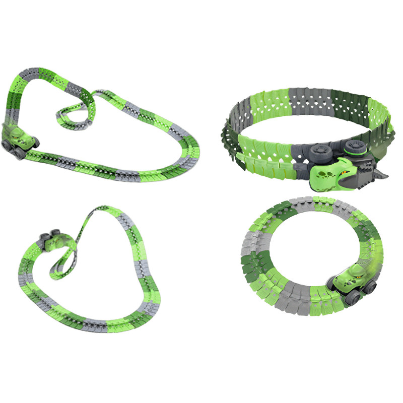Інтерактивний трек з інерційною машинкою SHT 5510-6 Dino Trak (138pcs/1CAR) (Green)