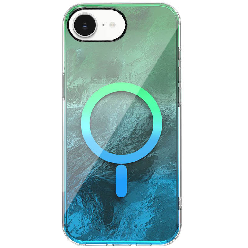 Чехол TPU Shiny Mountain (MagFit) для Apple iPhone 16e (6.1") (Green / Blue)