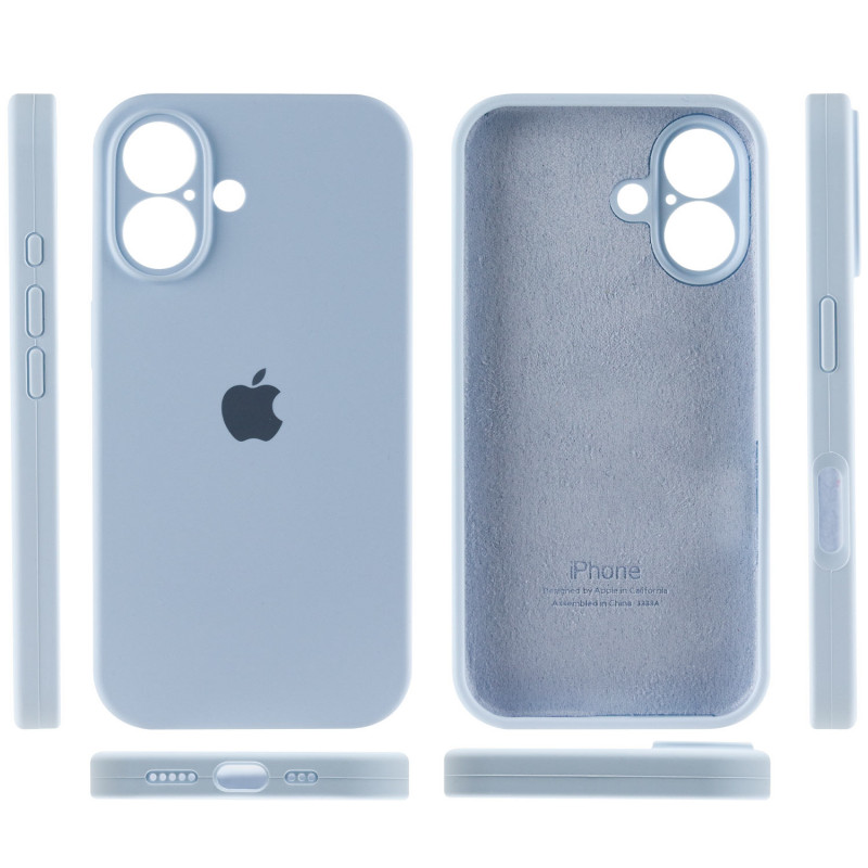 Купить Чехол Silicone Case Full Camera Protective (AA) для Apple iPhone 16 (6.1") (Голубой / Sweet Blue) на vchehle.ua