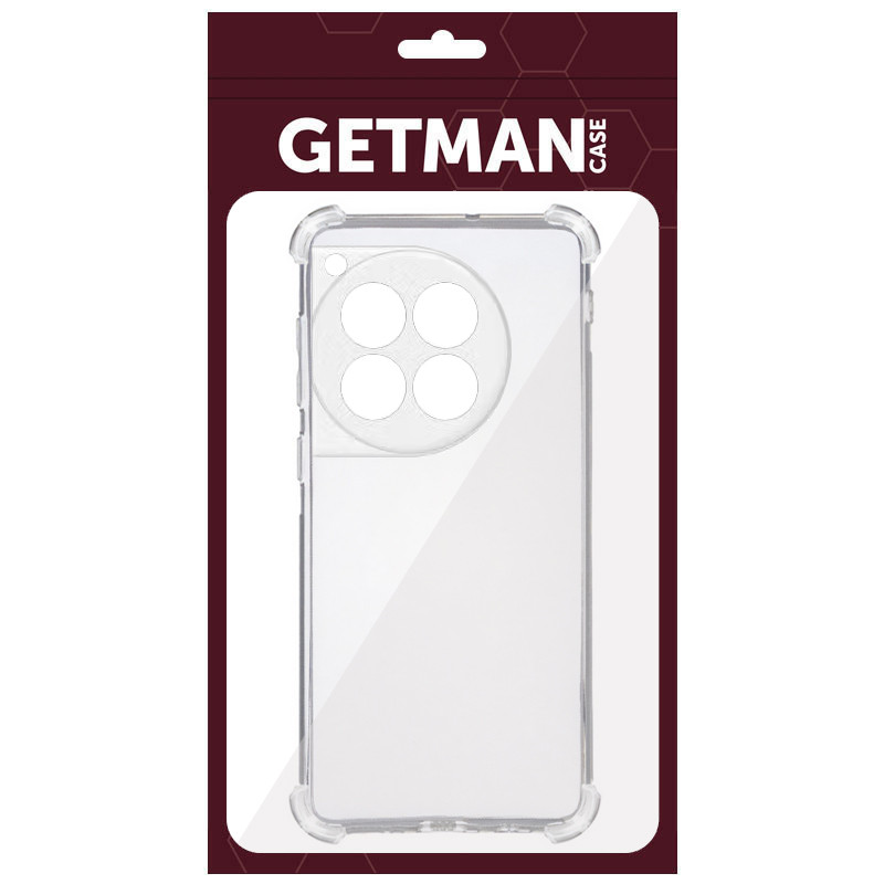 TPU чехол GETMAN Ease logo усиленные углы Full Camera для OnePlus 12 (Бесцветный (прозрачный)) в магазине vchehle.ua