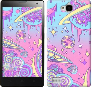 Чехол Розовая галактика для Huawei Honor 3C