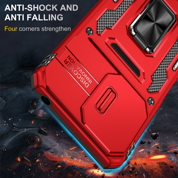 Фото Удароміцний чохол Camshield Army Ring на Xiaomi Redmi 13C / Poco C65 (Червоний / Red) на vchehle.ua