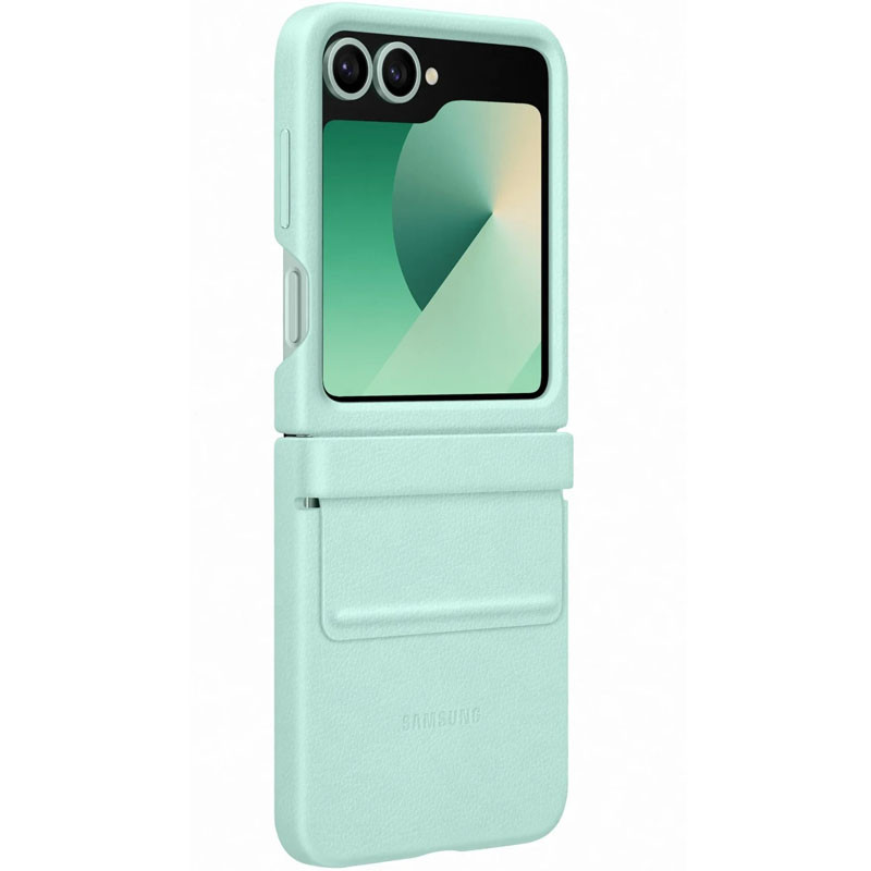 Фото Кожаный чехол Leather Case (AAA) для Samsung Galaxy Z Flip6 (Turquoise) на vchehle.ua