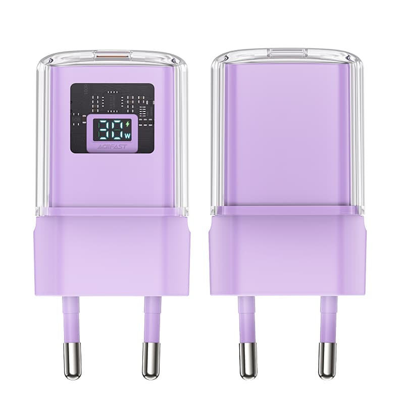 Фото СЗУ Acefast A53 Sparkling series PD30W GaN (1USB-C) (Alfalfa purple) на vchehle.ua