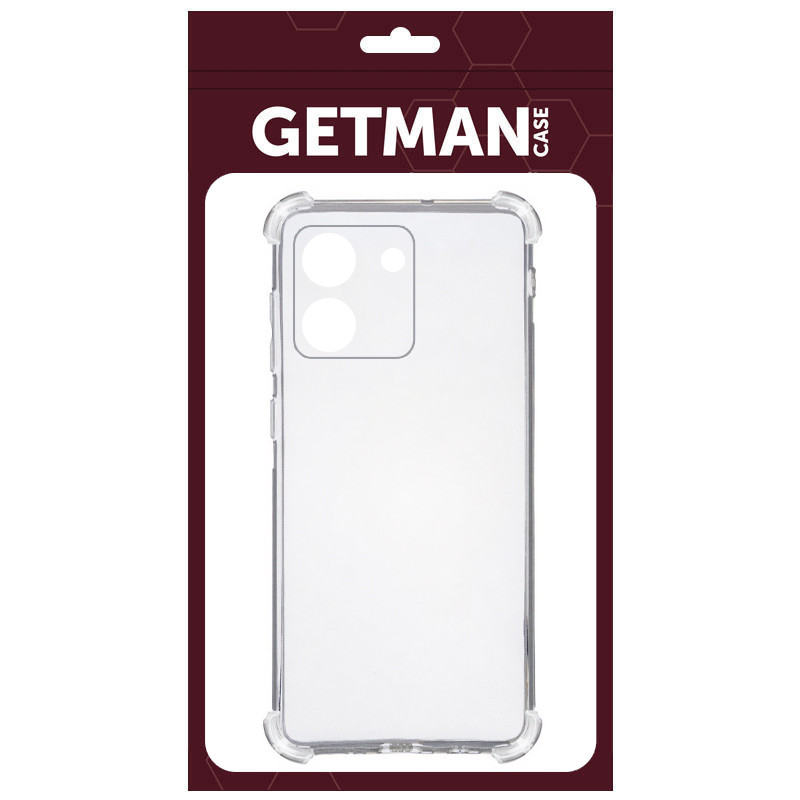 Фото TPU чехол GETMAN Ease logo усиленные углы Full Camera для Xiaomi Poco M7 Pro 5G (Бесцветный (прозрачный)) на vchehle.ua