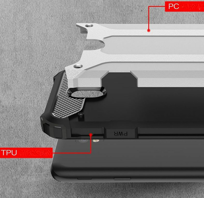 Фото Бронированный противоударный TPU+PC чехол Immortal для Xiaomi Redmi 8a (Серебряный) в магазине vchehle.ua