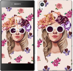 Чехол Девушка с цветами v2 для Sony Xperia Z5 Premium E6883