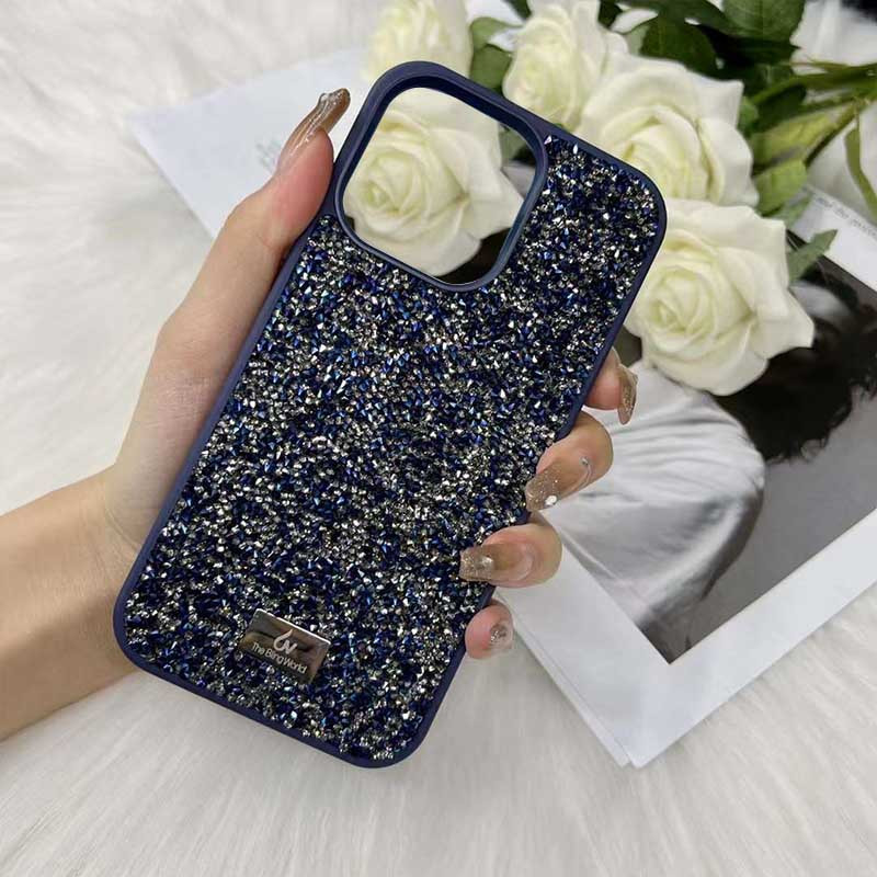 Фото TPU чохол Bling World Rock Diamond на Apple iPhone 15 Pro Max (6.7") (Синій) на vchehle.ua