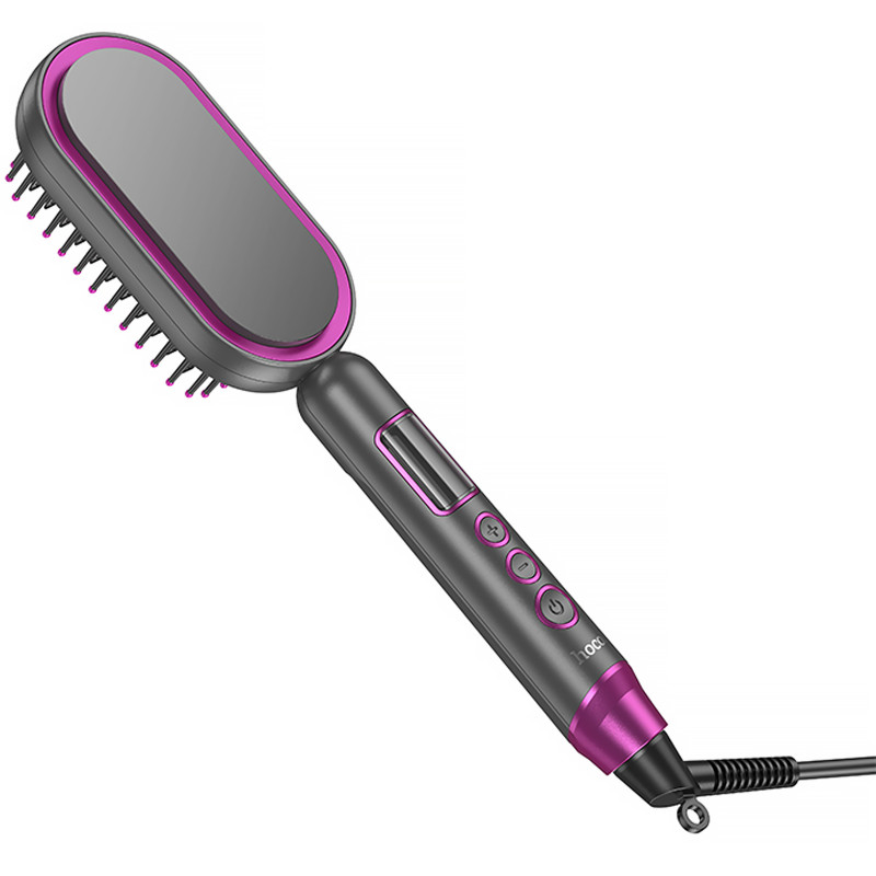 Фото Расческа-выпрямитель Hoco HP44 Electric straightening hair comb with digital display (Rose Red) на vchehle.ua
