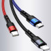 Фото Дата кабель Usams US-SJ410 U26 3in1 USB to Combo 2A (0.35m) (Черный) на vchehle.ua