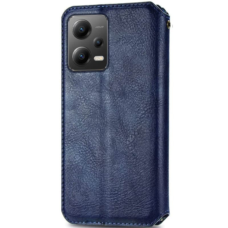 Фото Кожаный чехол-книжка GETMAN Cubic (PU) для Xiaomi Poco X5 5G / Redmi Note 12 5G (Синий) на vchehle.ua