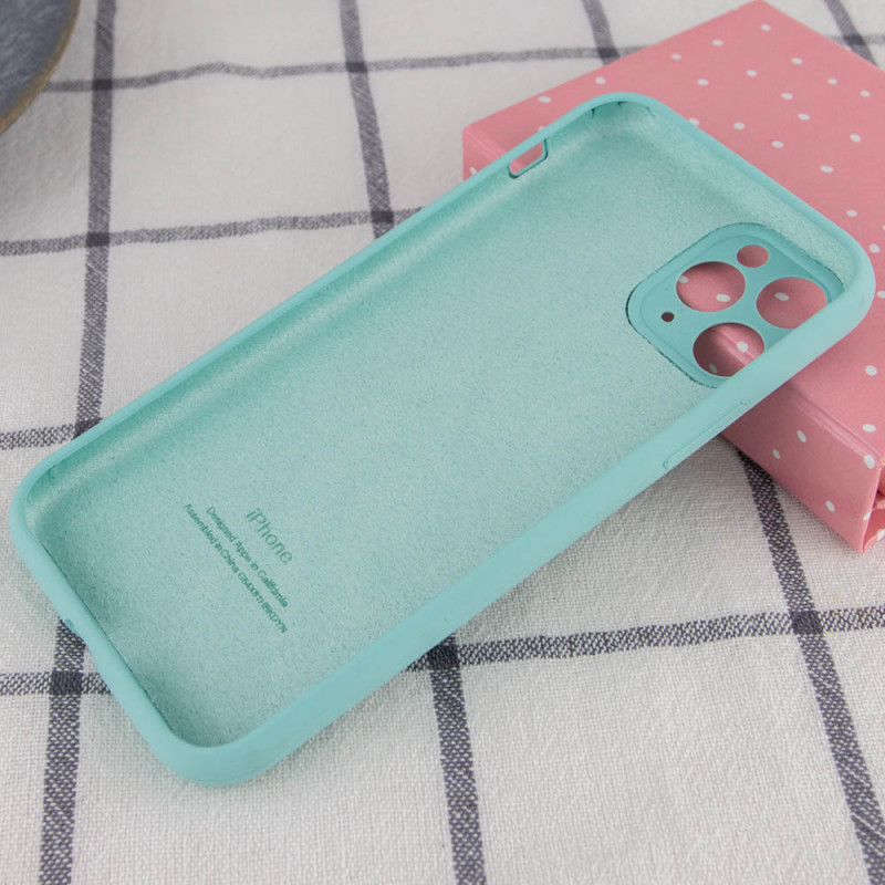 Фото Чехол Silicone Case Full Camera Protective (AA) для Apple iPhone 12 Pro (6.1") (Бирюзовый / Ice Blue) на vchehle.ua