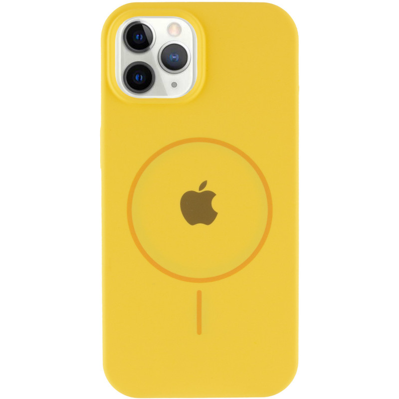 Фото Чехол Silicone Case Full Protective (AA) with Magnetic Safe для Apple iPhone 11 Pro Max (6.5") (Желтый / Yellow) на vchehle.ua