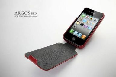 Кожаный чехол SGP Argos (красный) для Iphone 4