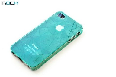 Пластиковая накладка ROCK Dazzling Series для Iphone 4/4S (Бирюзовый)