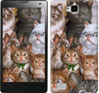 

Чехол коты для Huawei Honor 3C 476601