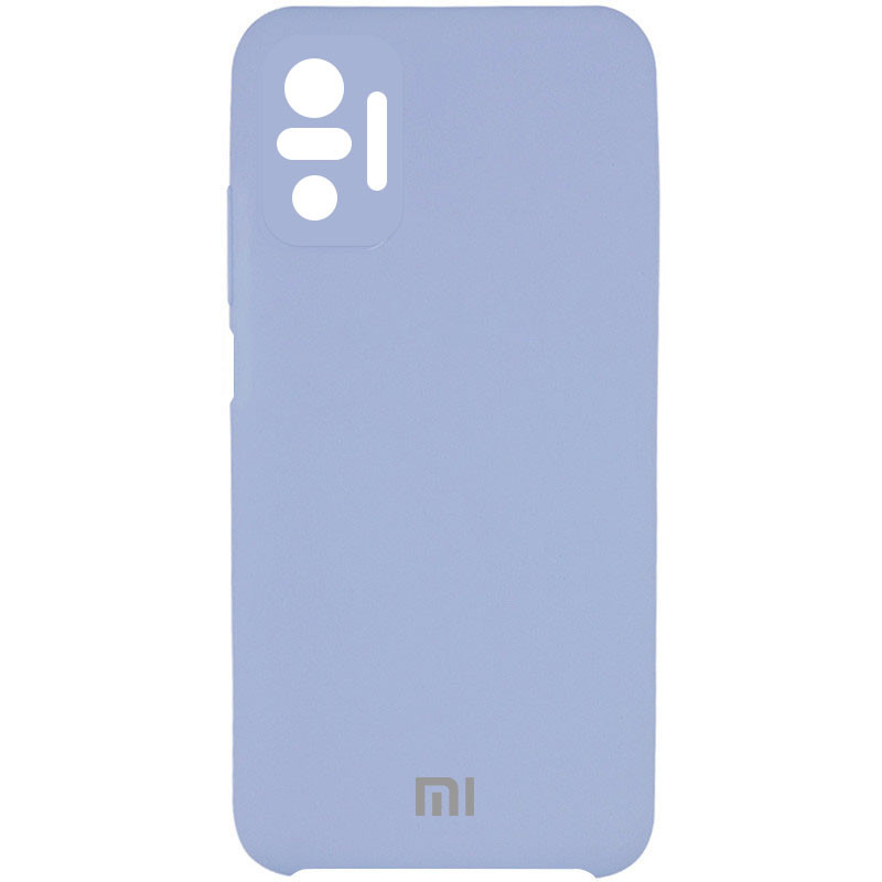 Чехол Silicone Cover Full Camera (AAA) для Xiaomi Redmi Note 10 Pro / 10 Pro Max (Голубой / Lilac Blue)