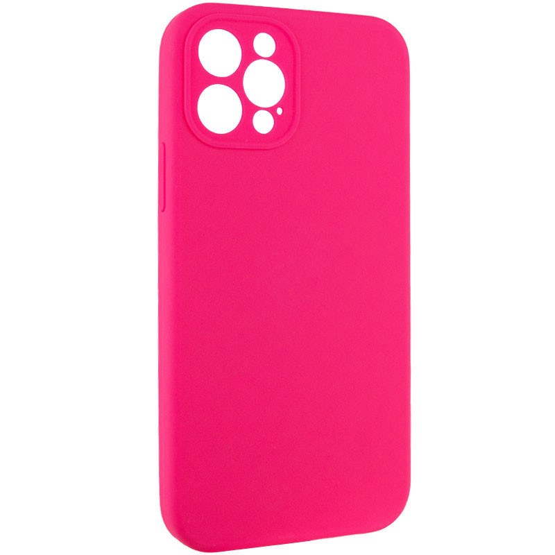 Фото Чохол Silicone Case Full Camera Protective (AA) NO LOGO на Apple iPhone 12 Pro (6.1") (Рожевий / Barbie pink) на vchehle.ua