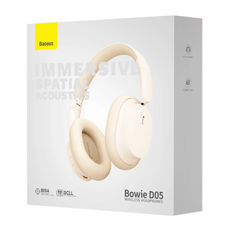 Купити Накладні бездротові навушники Baseus Bowie D05 Wireless Headphones (NGTD02021) (Creamy-white) на vchehle.ua